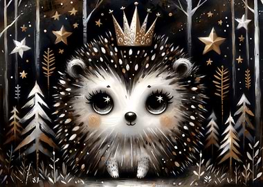 Cute Whimsical Hedgehog