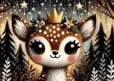 Cute Whimsical Fawn