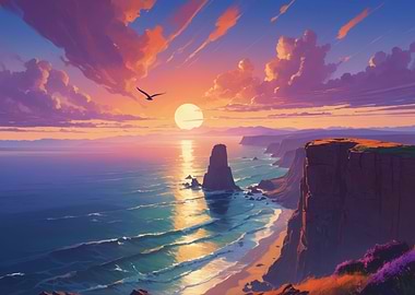 Coast Cliff Ocean Waves