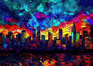 Mosaic New York City Night