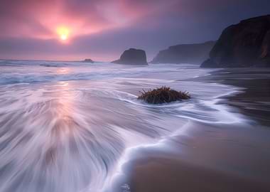 Tranquil Sunset Waves