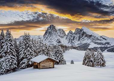 Winter snow on mountain