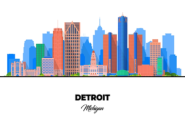 Detroit Michigan Skyline