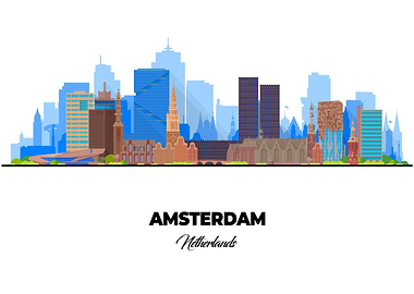 Amsterdam City Skyline
