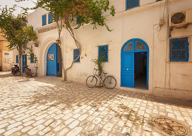 Blue door and windows
