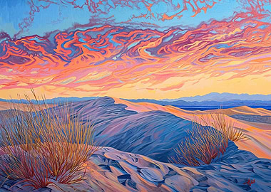 Sand dunes at sunrise