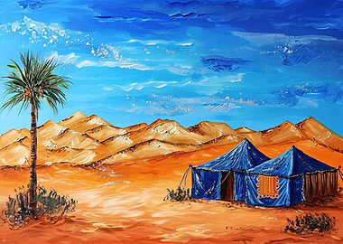 Tribal tent camp in the de