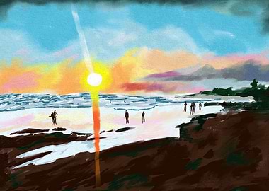 Colorful Seascape Oil Land