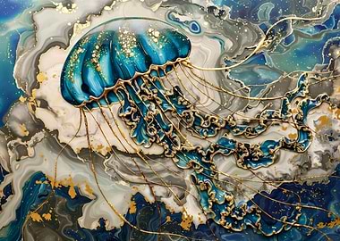 Abstract golden Jellysfish