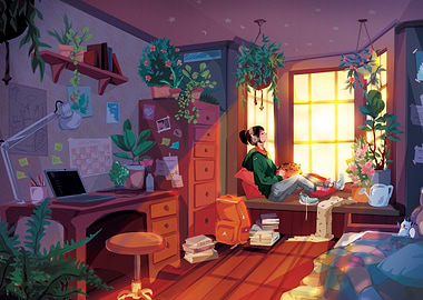 Study Girl takes a break