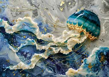 Blue marble of Jellyfish