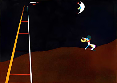 Joan Miro Dog Barking Moon