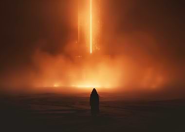 Lone Vast Desert Traveler