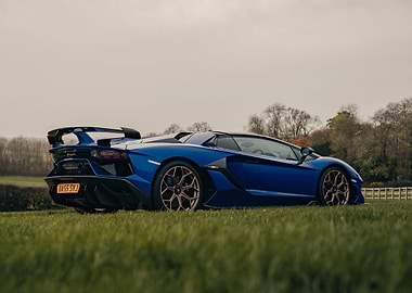 Blue lamborghini
