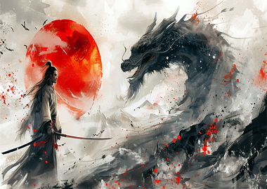 Japanese Samurai Dragon