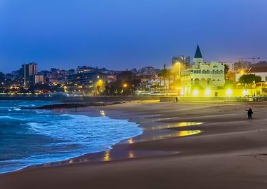 Beach In Estoril At Night