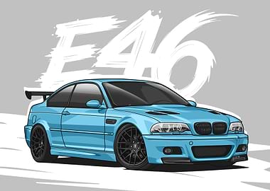 BMW E46 M3 light blue