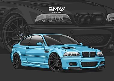 BMW E46 M3 light blue