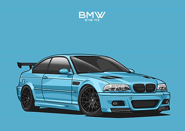 BMW E46 M3 light blue