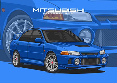 Mitsubishi Lancer blue