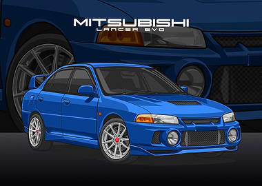 Mitsubishi Lancer blue