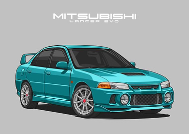 Mitsubishi Lancer cyan