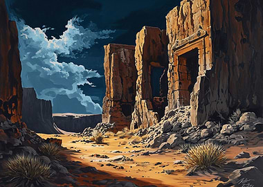 Desert ruins with a hidden