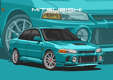 Mitsubishi Lancer cyan