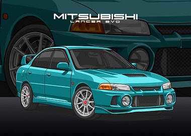 Mitsubishi Lancer cyan