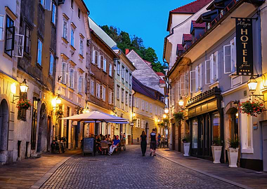 Ljubljana Old Town At Dusk