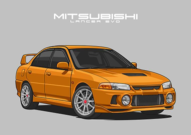 Mitsubishi Lancer orange