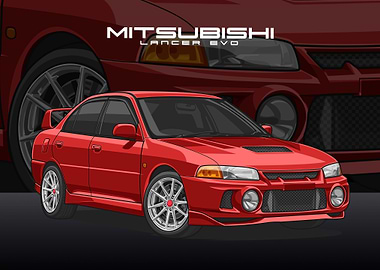 Mitsubishi Lancer red