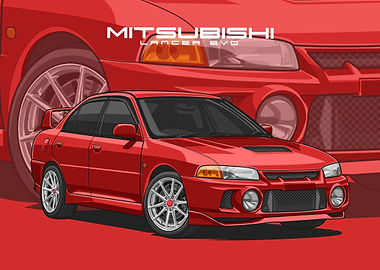 Mitsubishi Lancer red