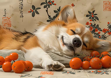 Corgi sleeping cute