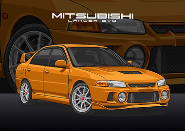 Mitsubishi Lancer orange