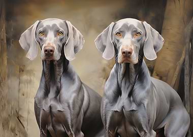 Two Weimaraners