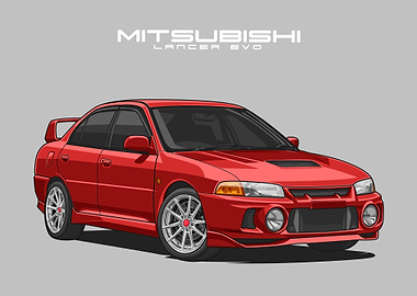 Mitsubishi Lancer red
