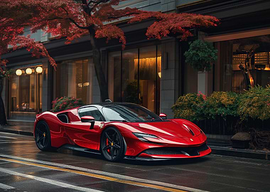 SF90 Stradale rainy day