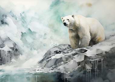 White polar bear Glacier