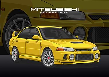 Mitsubishi Lancer yellow