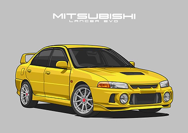 Mitsubishi Lancer yellow
