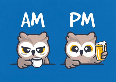 am pm owl clock