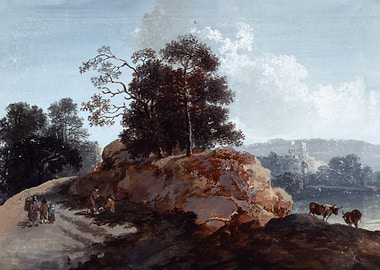 Tree section on rocks