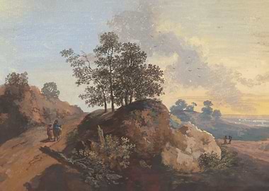 Tree section with rocks