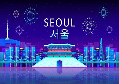 Seoul night landscape
