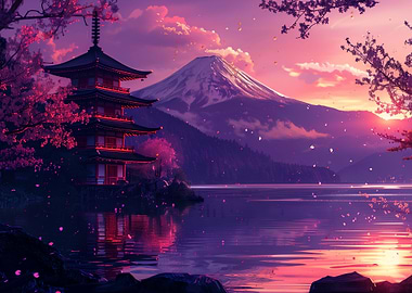 Japanese Castle Landscape