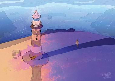 Lighthouse by the Ocean