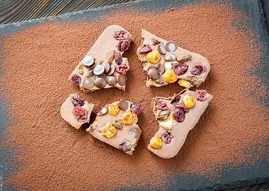 Chocolate bar with nuts