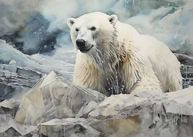 White polar bear Glacier
