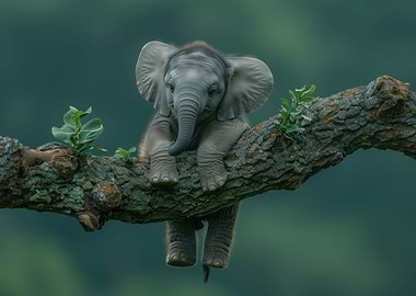 Lonely baby elephant